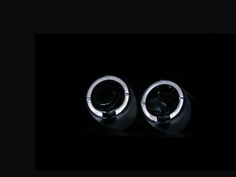 ANZO 2001-2003 Honda Civic Projector Headlights w/ Halo Black - Crew Original