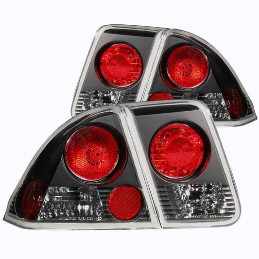 ANZO 2001-2004 Honda Civic Taillights Black - Crew Original