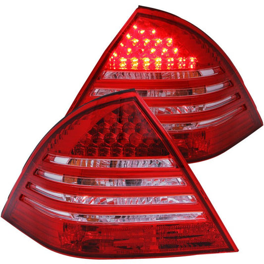 ANZO 2001-2004 Mercedes Benz C Class W203 Taillights Red/Smoke - Crew Original