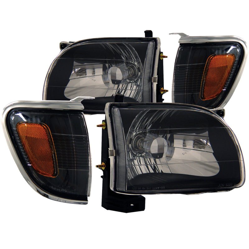 ANZO 2001-2004 Toyota Tacoma Crystal Headlights Black - Crew Original