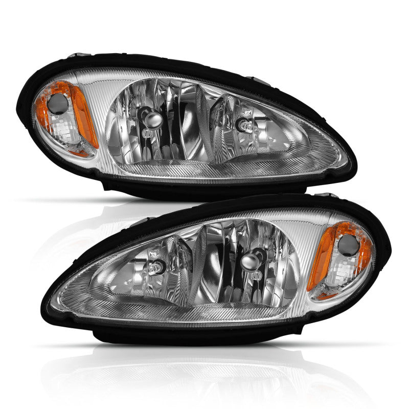 ANZO 2001-2005 Chrysler Pt Cruiser Crystal Headlight Chrome Amber (OE) - Crew Original