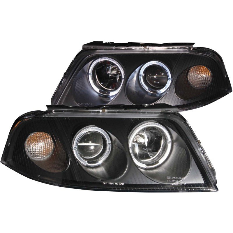 ANZO 2001-2005 Volkswagen Passat Projector Headlights w/ Halo Black - Crew Original