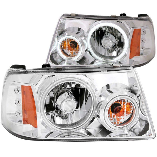 ANZO 2001-2011 Ford Ranger Projector Headlights w/ Halo Chrome (CCFL) 1 pc - Crew Original