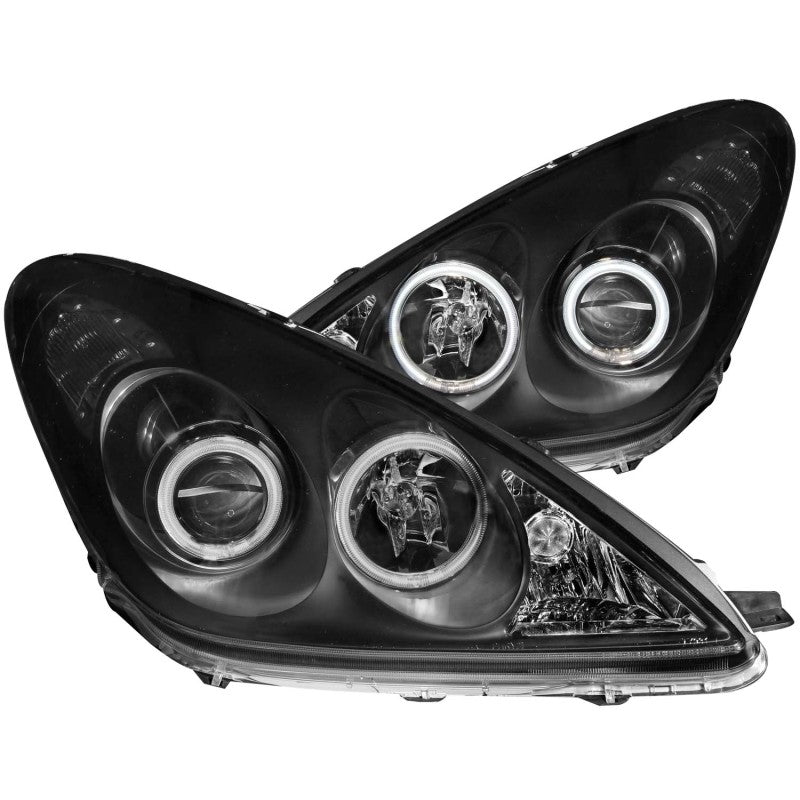 ANZO 2002-2003 Lexus Es300 Projector Headlights w/ Halo Black - Crew Original