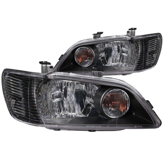 ANZO 2002-2003 Mitsubishi Lancer Crystal Headlights Black - Crew Original