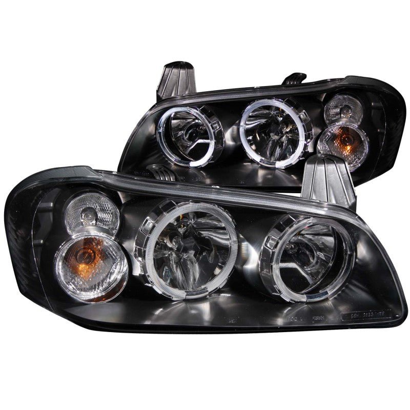 ANZO 2002-2003 Nissan Maxima Crystal Headlights w/ Halo Black - Crew Original