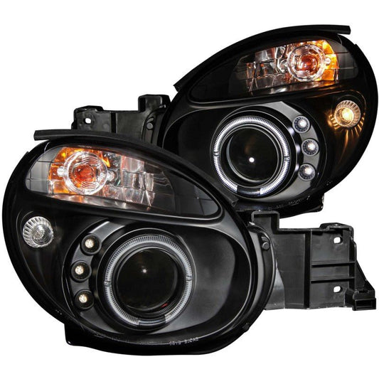 ANZO 2002-2003 Subaru Impreza Projector Headlights w/ Halo Black - Crew Original