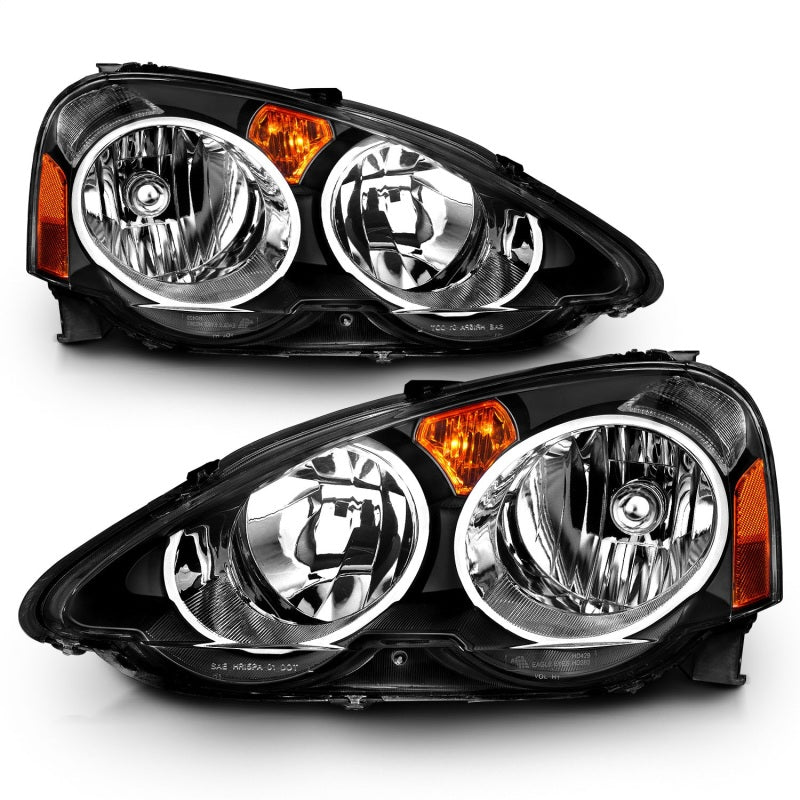 ANZO 2002-2004 Acura Rsx Crystal Headlights Black - Crew Original