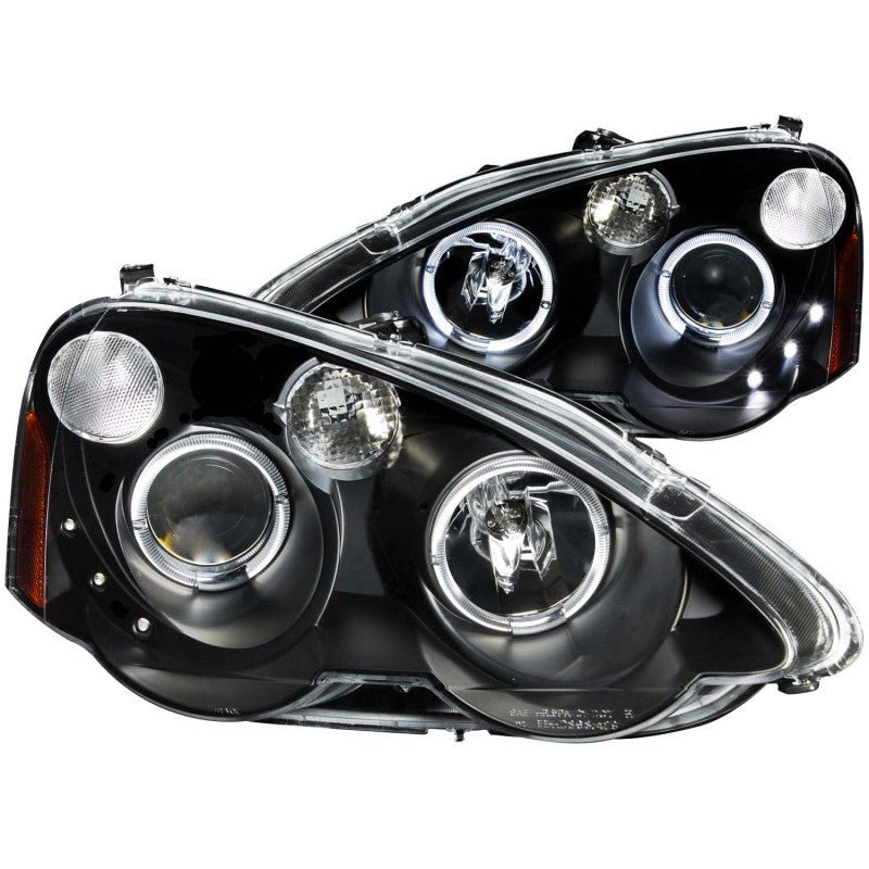 ANZO 2002-2004 Acura Rsx Projector Headlights w/ Halo Black - Crew Original