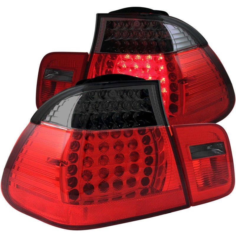 ANZO 2002-2005 BMW 3 Series E46 LED Taillights Red/Smoke - Crew Original