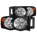 ANZO 2002-2005 Dodge Ram 1500 Crystal Headlights Black - Crew Original