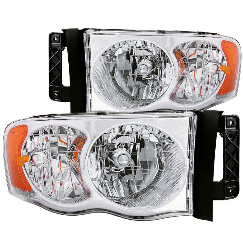 ANZO 2002-2005 Dodge Ram 1500 Crystal Headlights Chrome - Crew Original