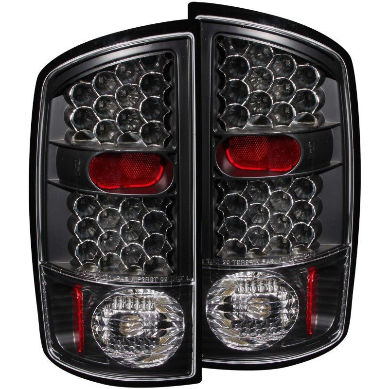 ANZO 2002-2005 Dodge Ram 1500 LED Taillights Black - Crew Original