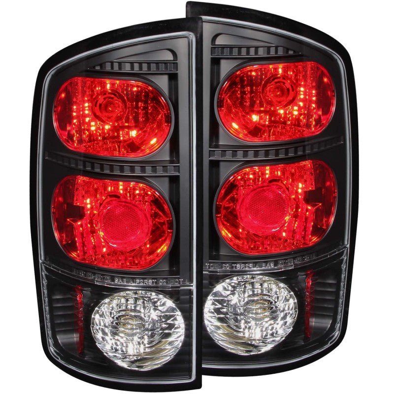 ANZO 2002-2005 Dodge Ram 1500 Taillights Black - Crew Original