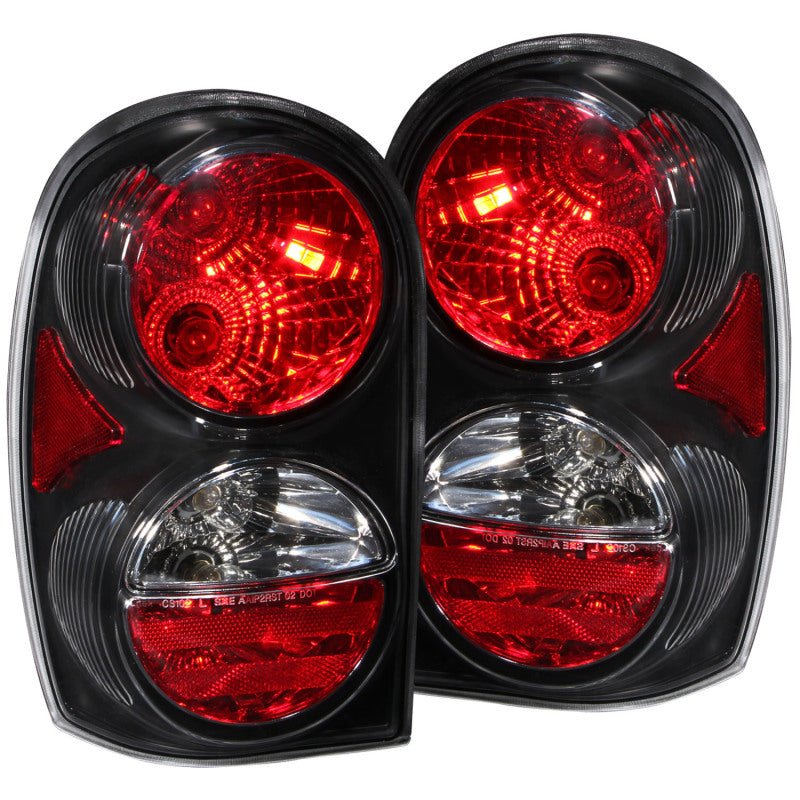 ANZO 2002-2007 Jeep Liberty Taillights Black - Crew Original