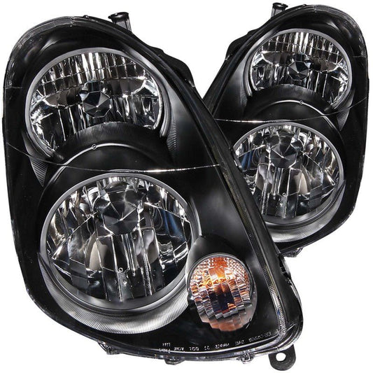 ANZO 2003-2004 Infiniti G35 Crystal Headlights Black - Crew Original