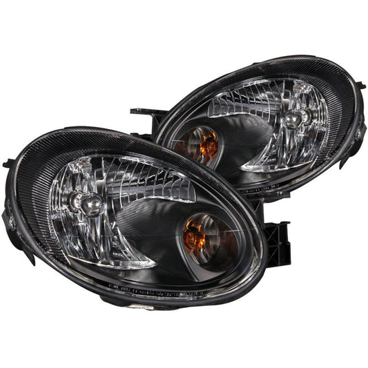 ANZO 2003-2005 Dodge Neon Crystal Headlights Black - Crew Original