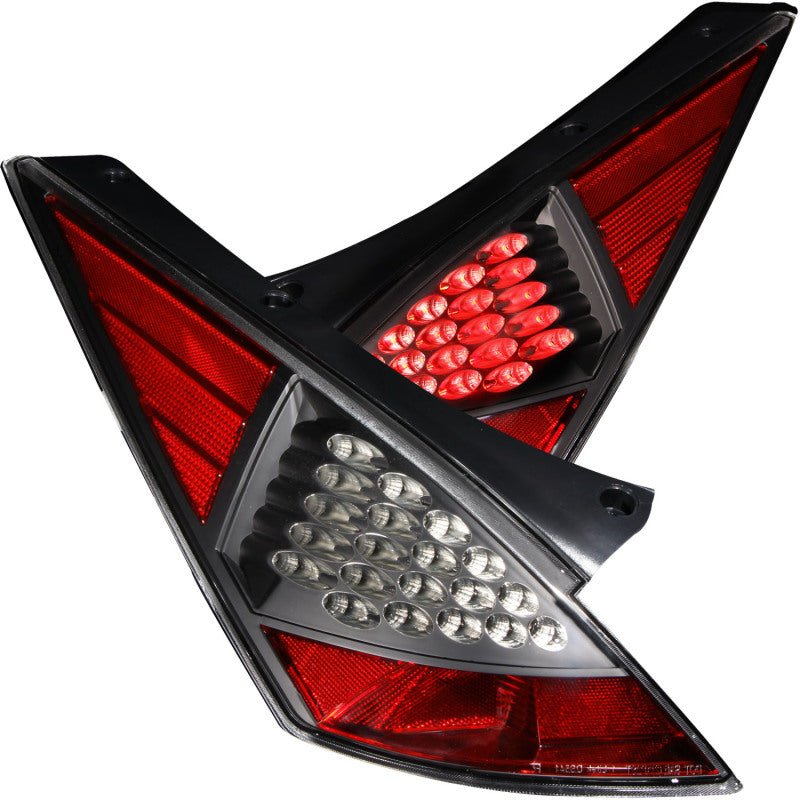 ANZO 2003-2005 Nissan 350Z LED Taillights Black - Crew Original