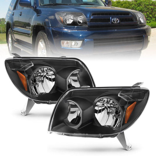 ANZO 2003-2005 Toyota 4Runner Crystal Headlights Black - Crew Original