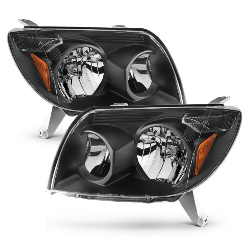 ANZO 2003-2005 Toyota 4Runner Crystal Headlights Black - Crew Original