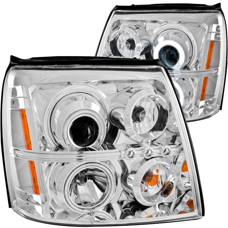 ANZO 2003-2006 Cadillac Escalade Projector Headlights w/ Halo Chrome (CCFL) (HID Compatible) - Crew Original