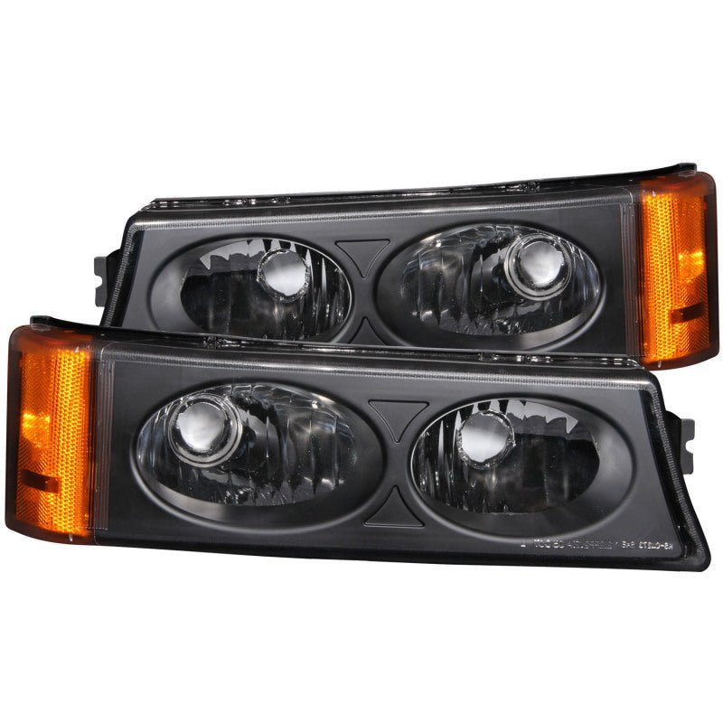 ANZO 2003-2006 Chevrolet Silverado 1500 Euro Parking Lights Black - Crew Original