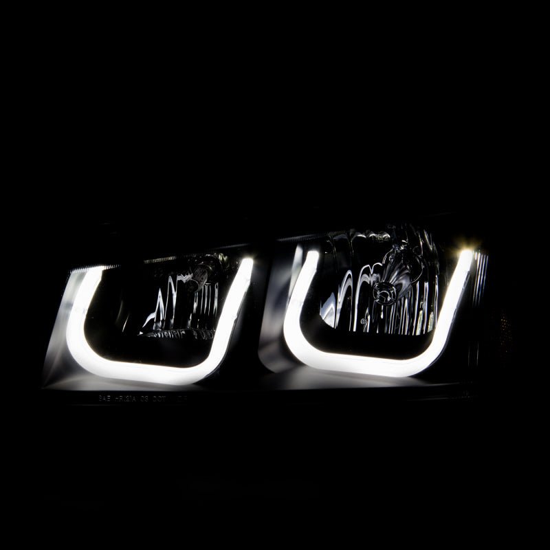 ANZO 2003-2006 Chevrolet Silverado 1500 Projector Headlights w/ U-Bar Black - Crew Original