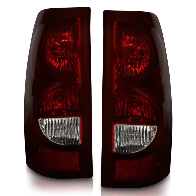 ANZO 2003-2006 Chevrolet Silverado 1500 Taillights Taillights Dark Red/Clear Lens (OE Style) (Pair) - Crew Original