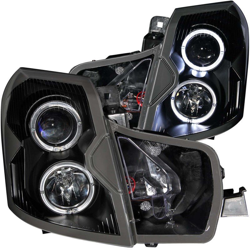 ANZO 2003-2007 Cadillac Cts Projector Headlights w/ Halo Black - Crew Original