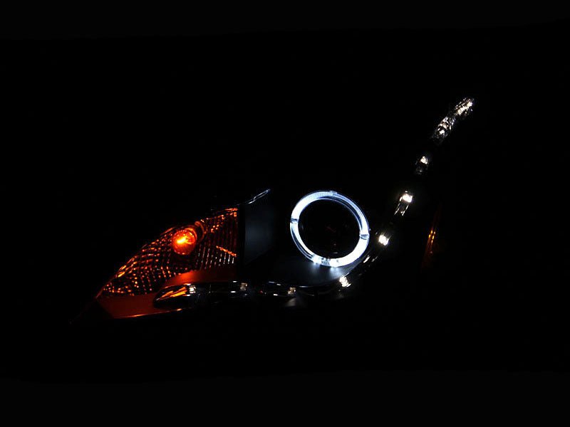 ANZO 2003-2007 Honda Accord Projector Headlights w/ Halo Black (R8 Style) - Crew Original