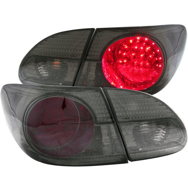 ANZO 2003-2008 Toyota Corolla LED Taillights Red/Smoke - Crew Original