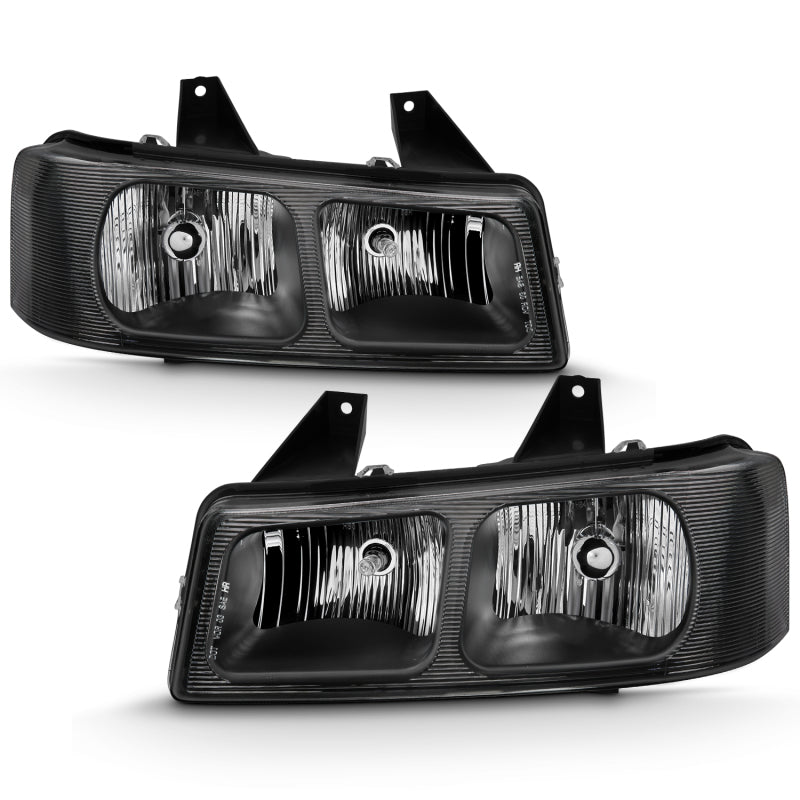 ANZO 2003-2017 Chevy Express Crystal Headlight Black - Crew Original