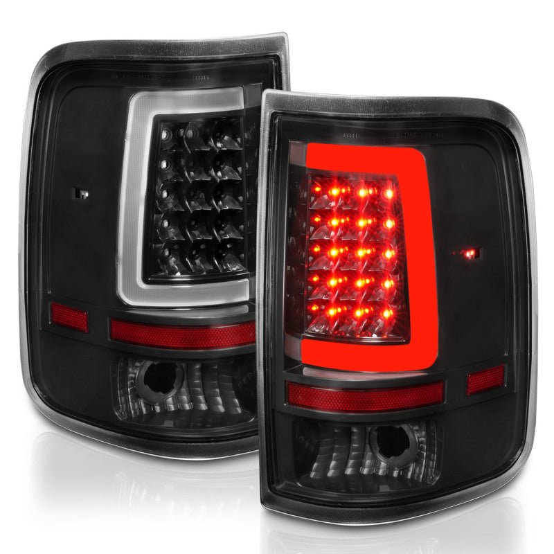 ANZO 2004-2006 Ford F-150 LED Tail Lights w/ Light Bar Black Housing Clear Lens - Crew Original