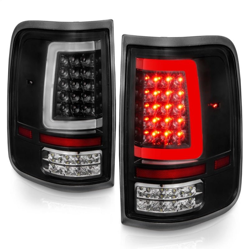 ANZO 2004-2006 Ford F-150 LED Tail Lights w/ Light Bar Black Housing Clear Lens - Crew Original