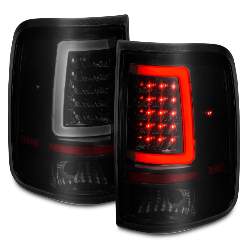 ANZO 2004-2006 Ford F-150 LED Tail Lights w/ Light Bar Black Housing Smoke Lens - Crew Original