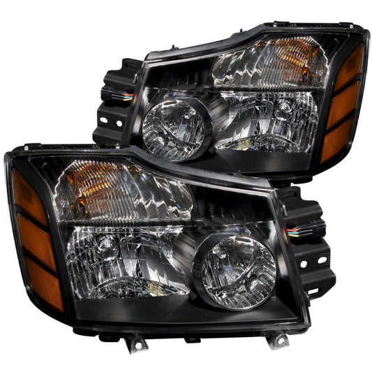 ANZO 2004-2007 Nissan Armada Crystal Headlights Black - Crew Original