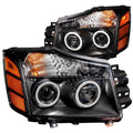 ANZO 2004-2007 Nissan Armada Projector Headlights w/ Halo Black (CCFL) - Crew Original