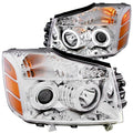ANZO 2004-2007 Nissan Armada Projector Headlights w/ Halo Chrome (CCFL) - Crew Original