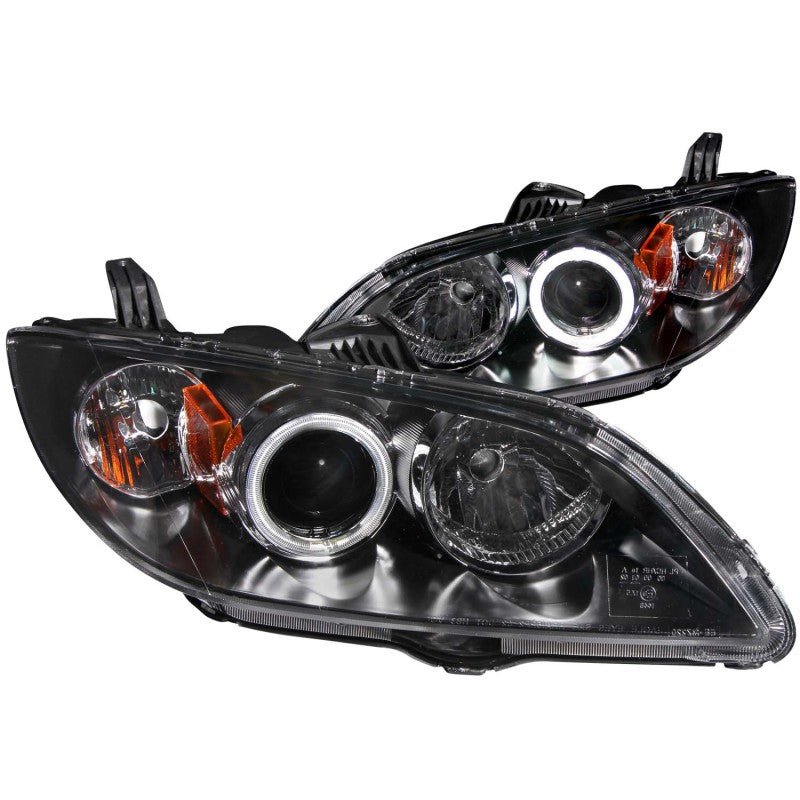 ANZO 2004-2008 Mazda 3 Projector Headlights w/ Halo Black (CCFL) - Crew Original