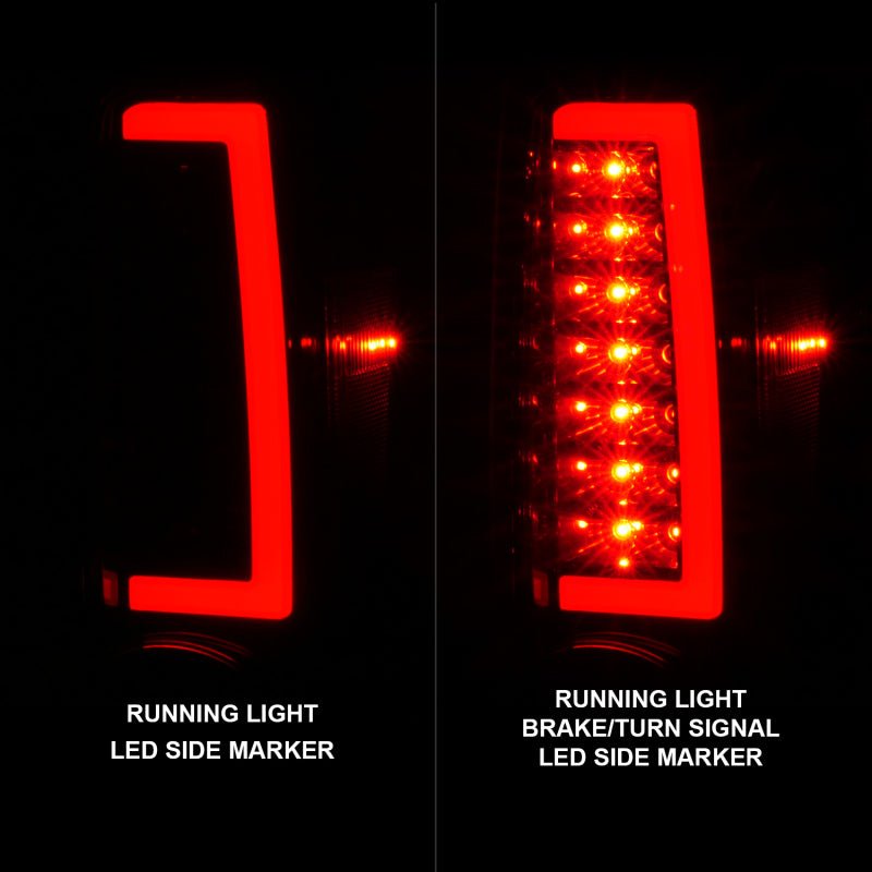 ANZO 2004-2012 Chevrolet Colorado/ GMC Canyon LED Tail Lights w/ Light Bar Black Housing - Crew Original