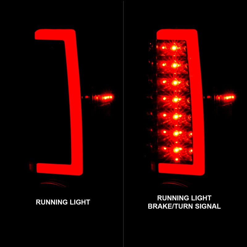 ANZO 2004-2012 Chevrolet Colorado/ GMC Canyon LED Tail Lights w/ Light Bar Black Housing Smoke Lens - Crew Original