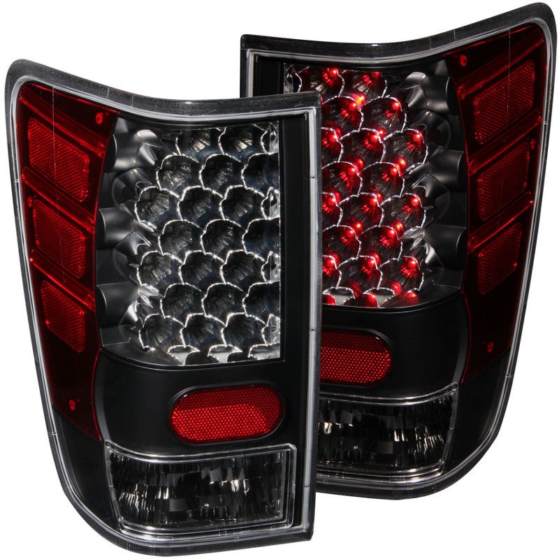 ANZO 2004-2015 Nissan Titan LED Taillights Black - Crew Original