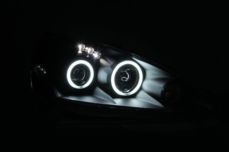 ANZO 2005-2006 Acura Rsx Projector Headlights w/ Halo Black - Crew Original