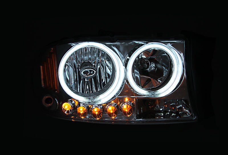 ANZO 2005-2008 Toyota Corolla Crystal Headlight Chrome Amber - Crew Original