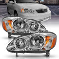 ANZO 2005-2008 Toyota Corolla Crystal Headlight Chrome Amber - Crew Original