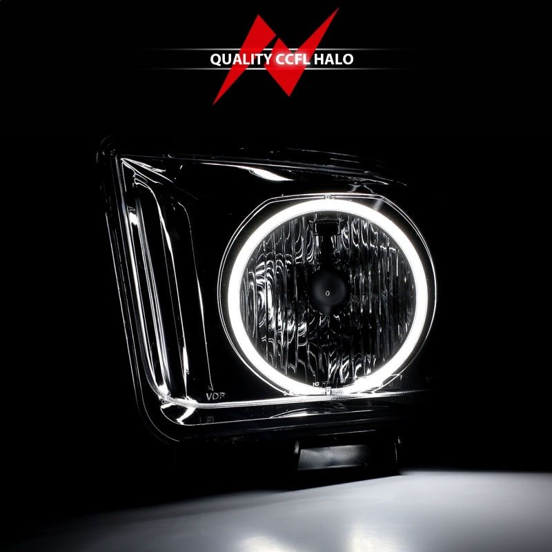 ANZO 2005-2009 Ford Mustang Crystal Headlights w/ Halo Black (CCFL) - Crew Original