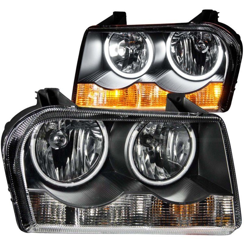 ANZO 2005-2010 Chrysler 300 Crystal Headlights w/ Halo Black (CCFL) - Crew Original