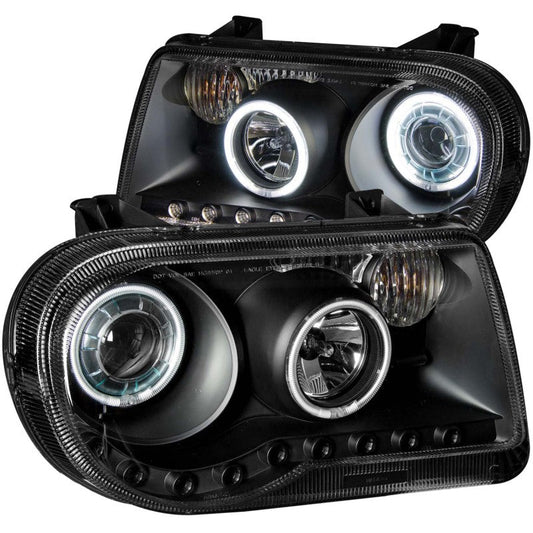 ANZO 2005-2010 Chrysler 300C Projector Headlights w/ Halo Black (CCFL) G2 - Crew Original