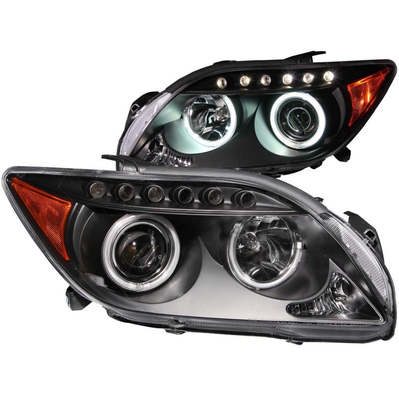 ANZO 2005-2010 Scion Tc Projector Headlights w/ Halo Black (CCFL) - Crew Original