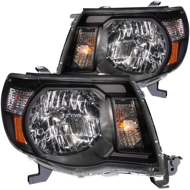 ANZO 2005-2011 Toyota Tacoma Crystal Headlights Black - Crew Original